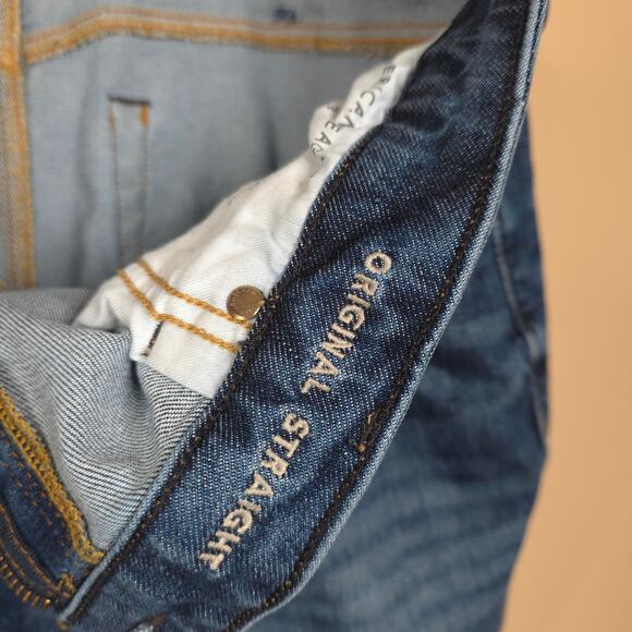 American Eagle Airflex+ Medium Wash Original Straight Jeans Size 40x32 - Picture 9 of 10